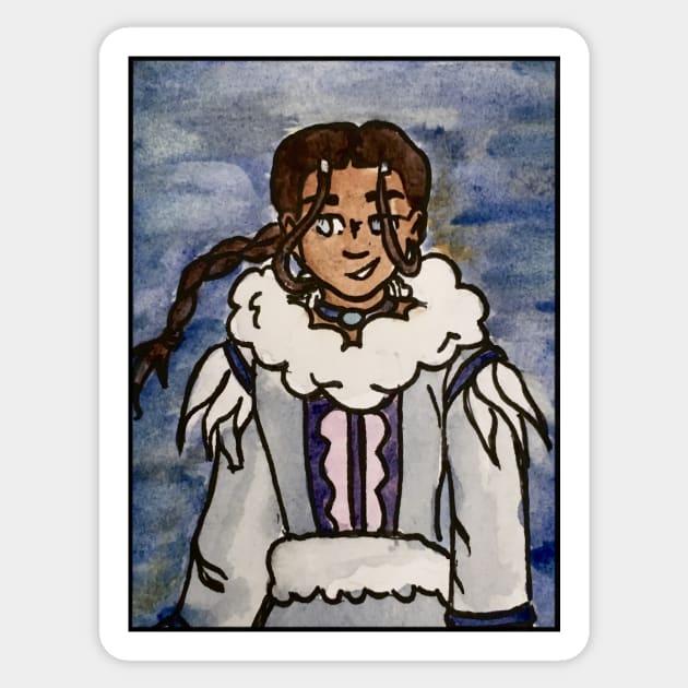 The Last Paintbender: Katara Art Nouveau Sticker by TheDoodlemancer